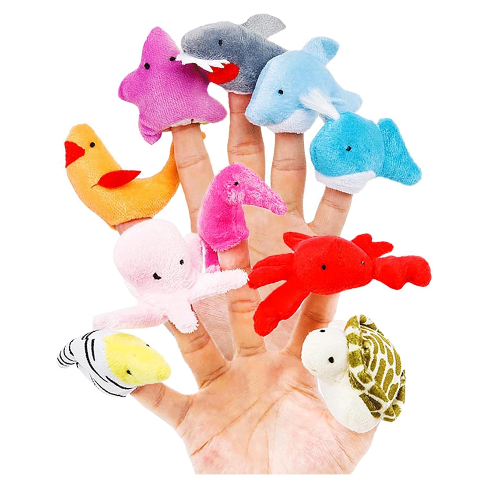 10 Títeres de Dedos Animales Marinos RIY - Juguetes Educativos