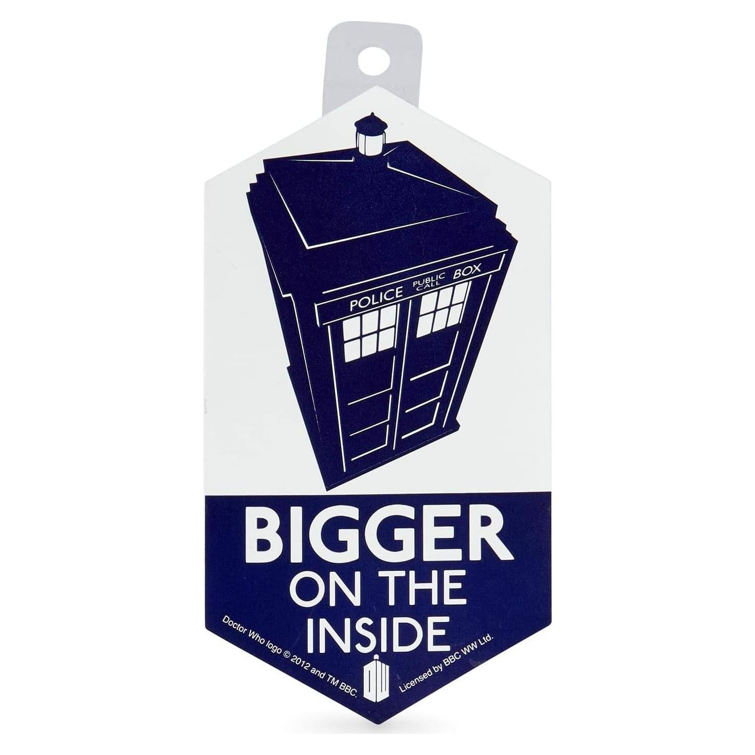 Pegatina de Vinilo Doctor Who TARDIS 10 cm - Más Grande Por Dentro