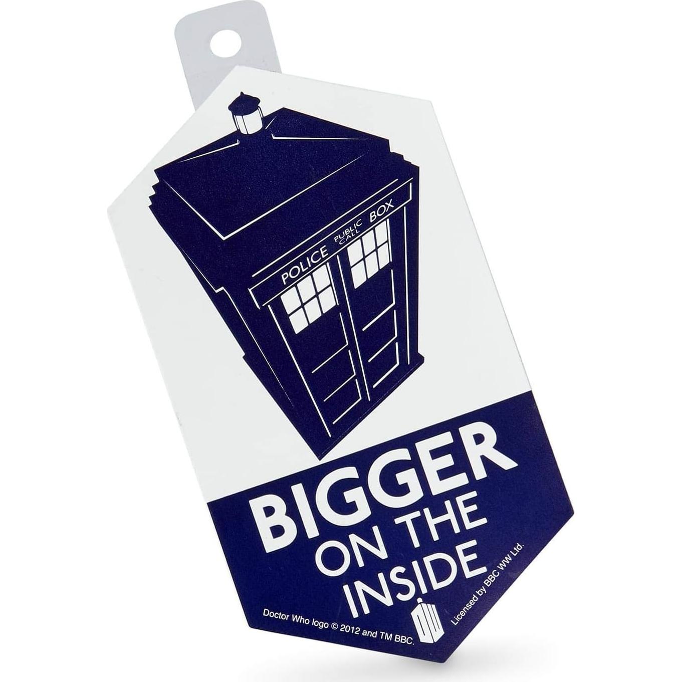 Pegatina de Vinilo Doctor Who TARDIS 10 cm - Más Grande Por Dentro