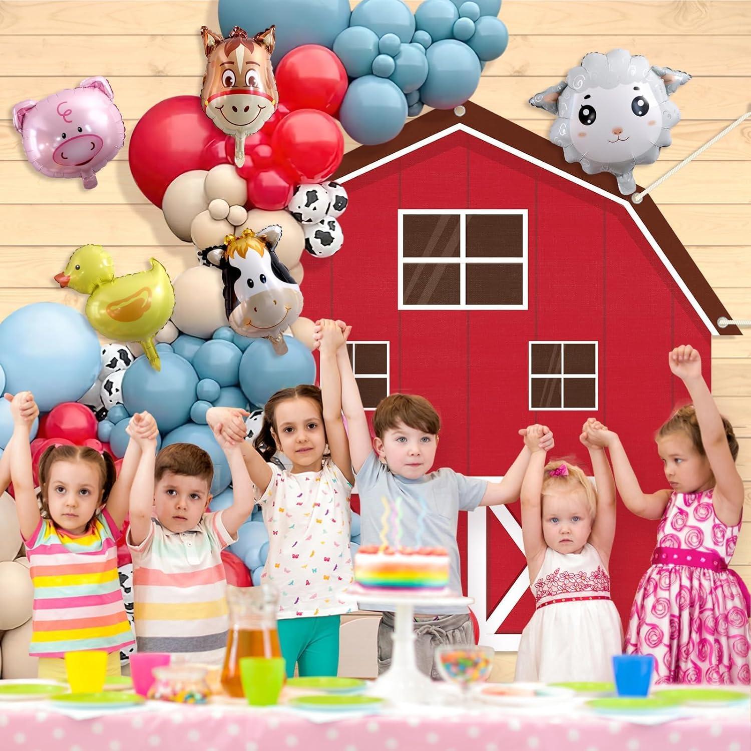 Kit de Decoración Fiesta Granja Ojustbeok 60 Globos y Fondo