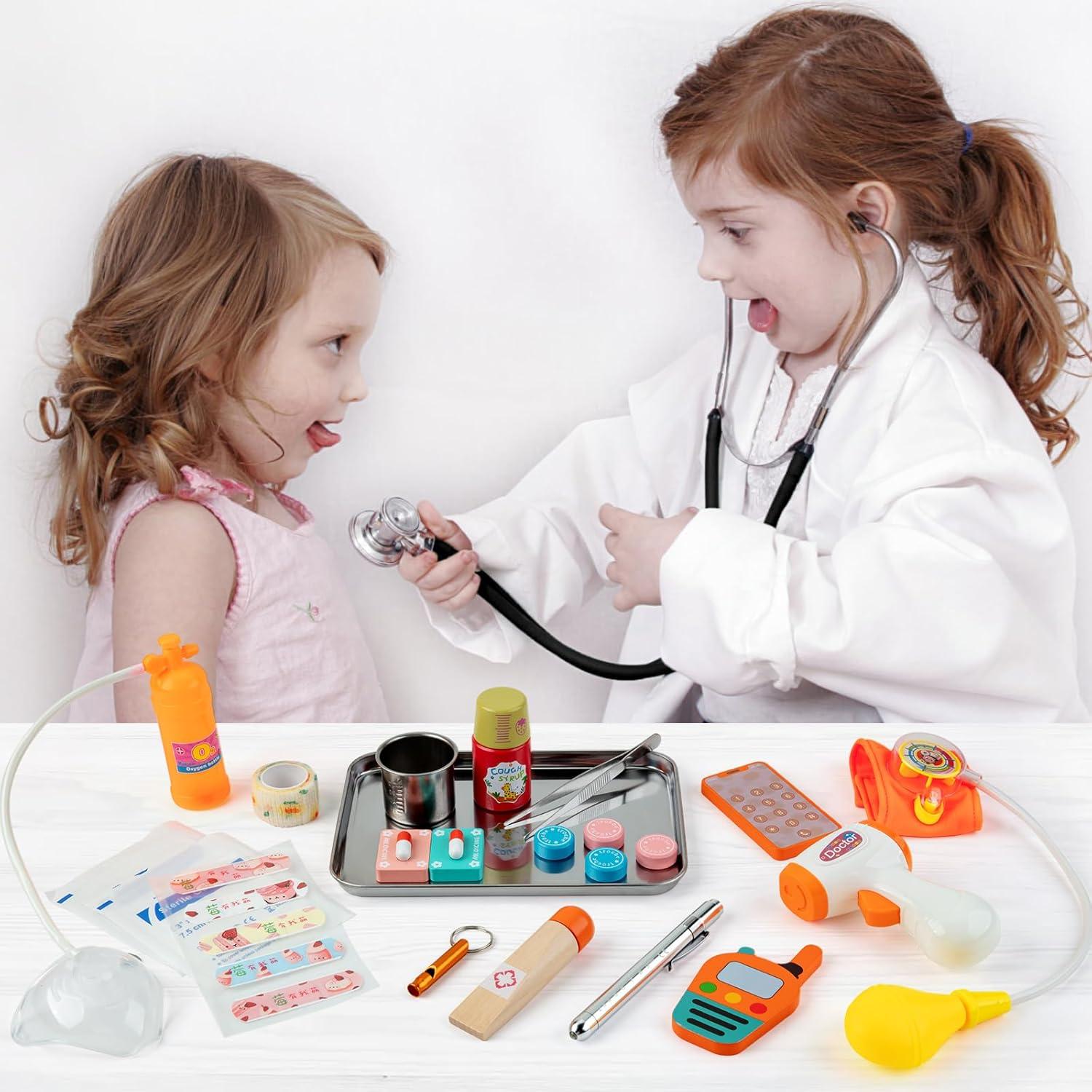 Kit de Doctor para Niños EFOSHM 34 Piezas con Estetoscopio