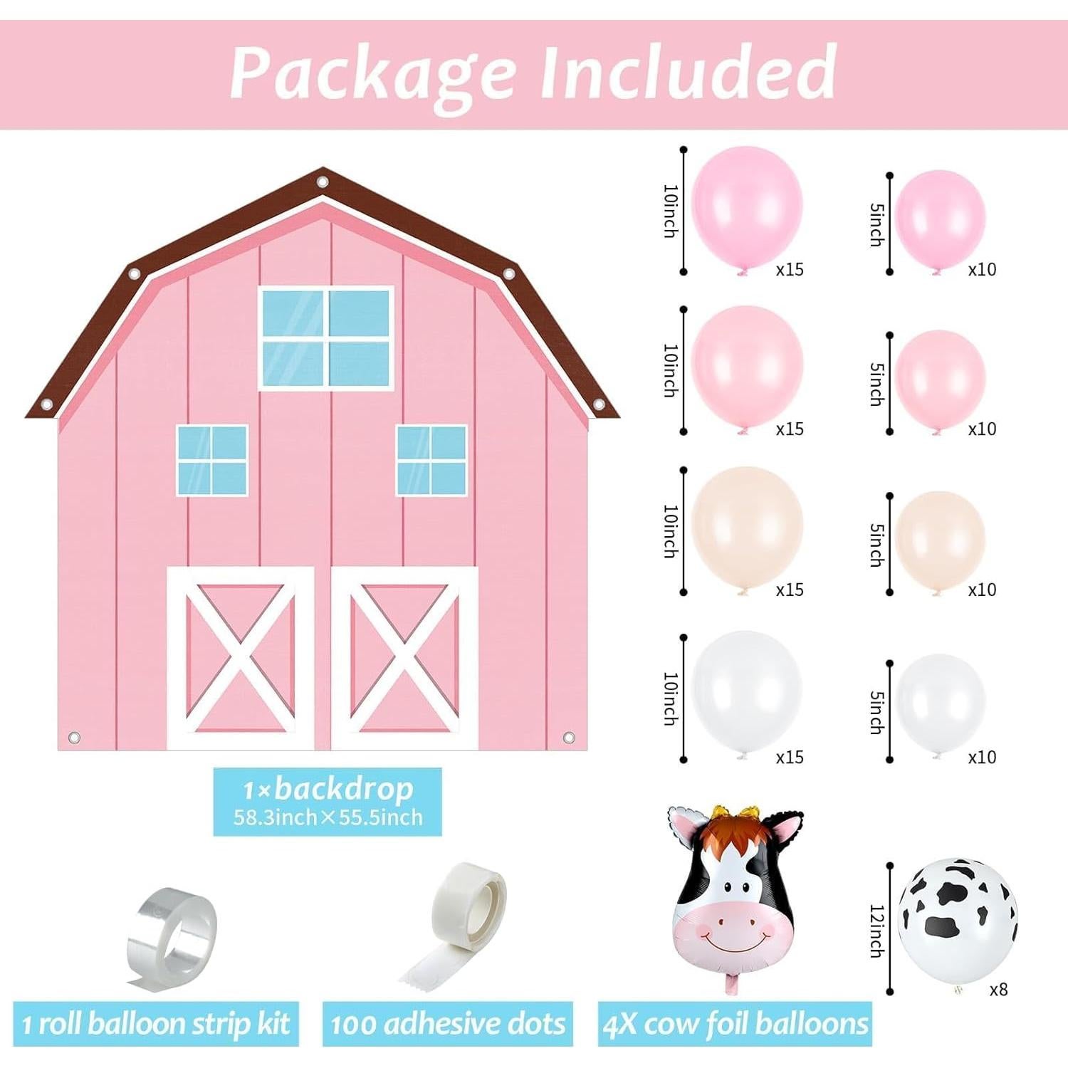 Kit de Decoración de Fiesta de Granja con Globos Ojustbeok