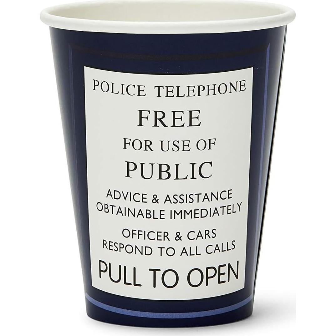 Vasos de Fiesta Doctor Who TARDIS - Set de 8 Vasos de Papel 266ml