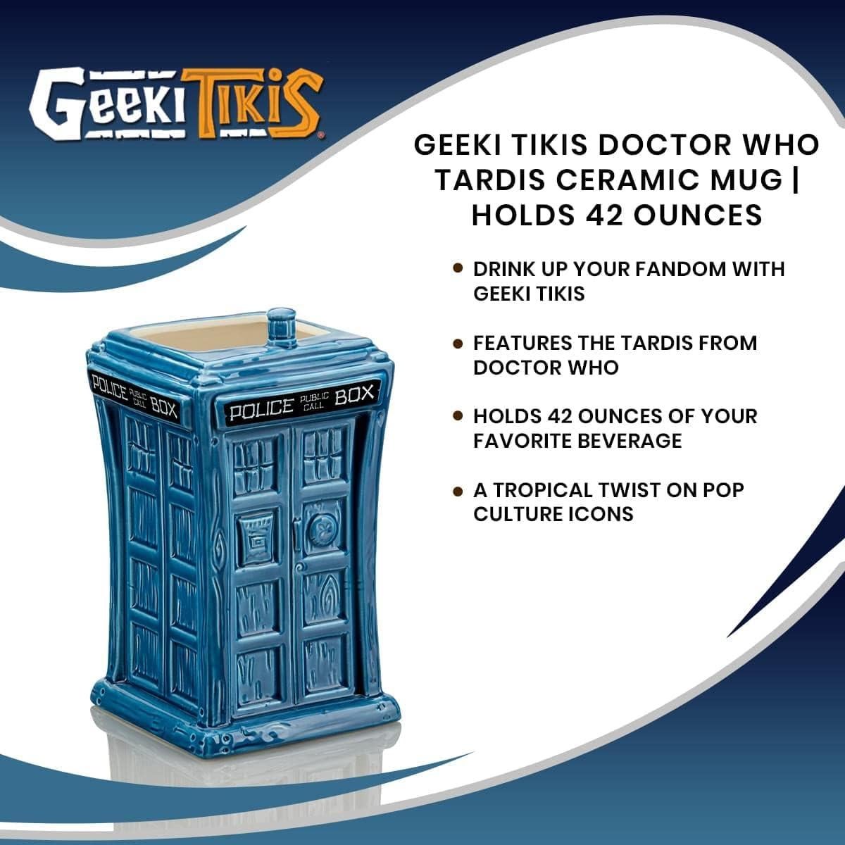 Taza Geeki Tikis Doctor Who TARDIS Cerámica 1.24L