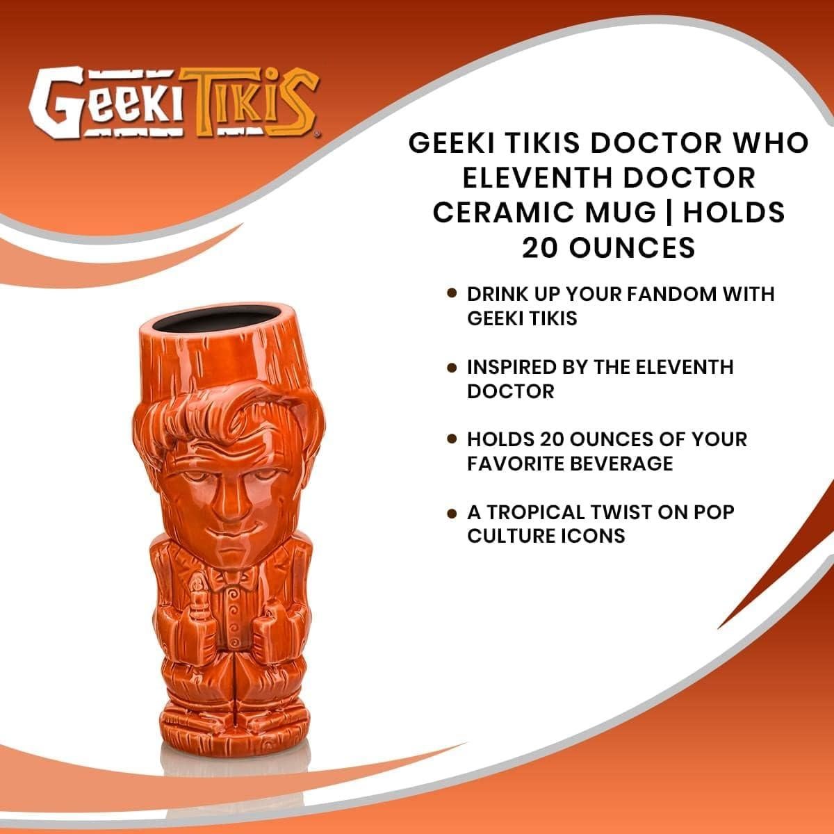 Taza Geeki Tikis Doctor Who Undécimo Doctor Cerámica 20 oz