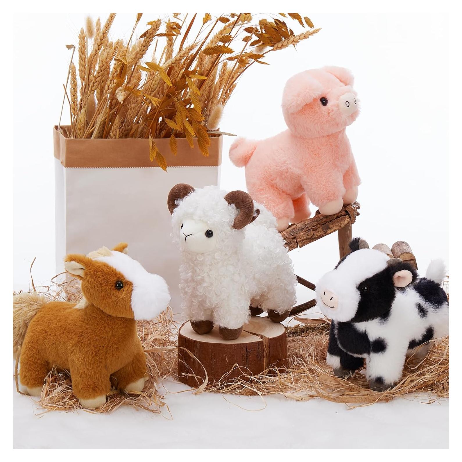 MaoGoLan Peluches de Animales de Granja 20 cm - 4 Piezas