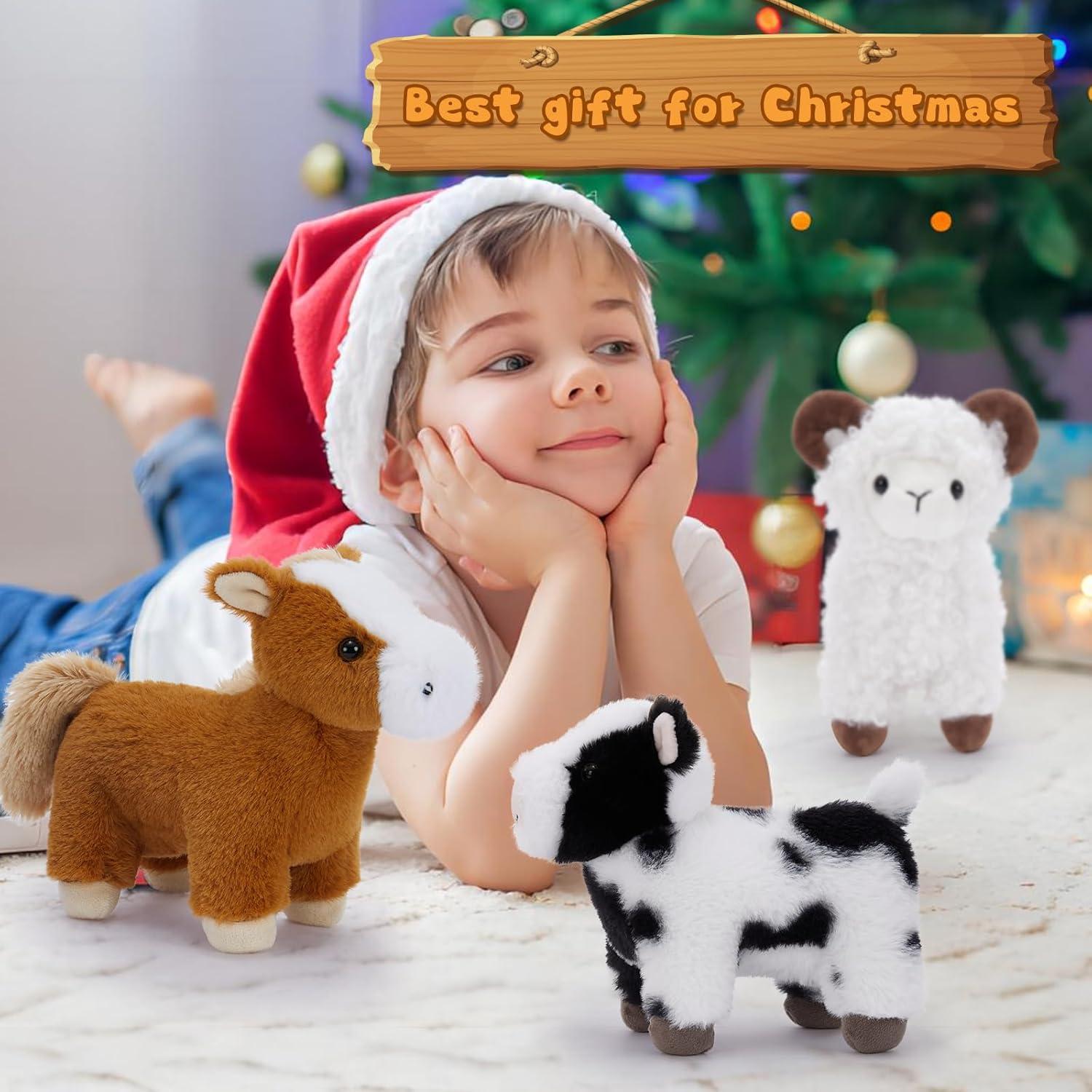 MaoGoLan Peluches de Animales de Granja 20 cm - 4 Piezas