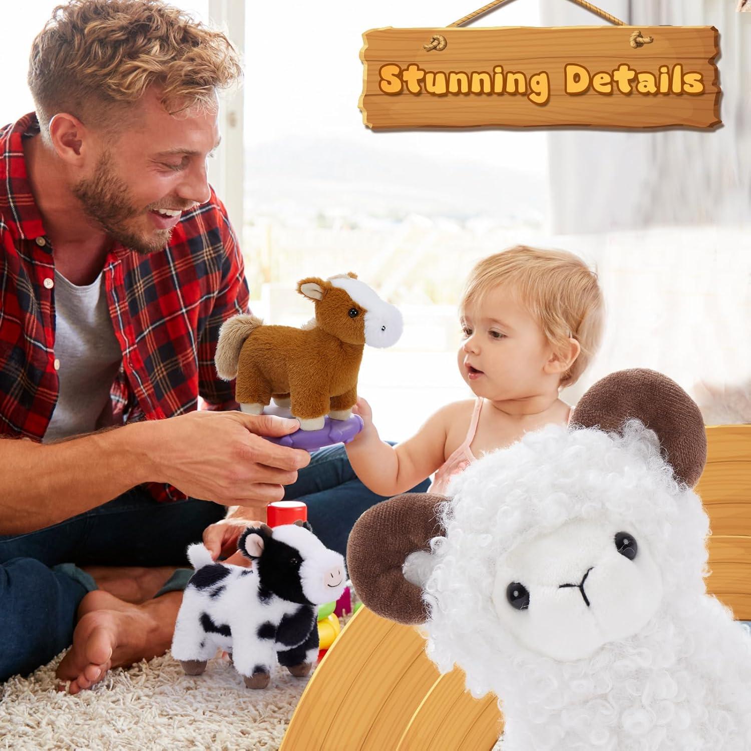 MaoGoLan Peluches de Animales de Granja 20 cm - 4 Piezas