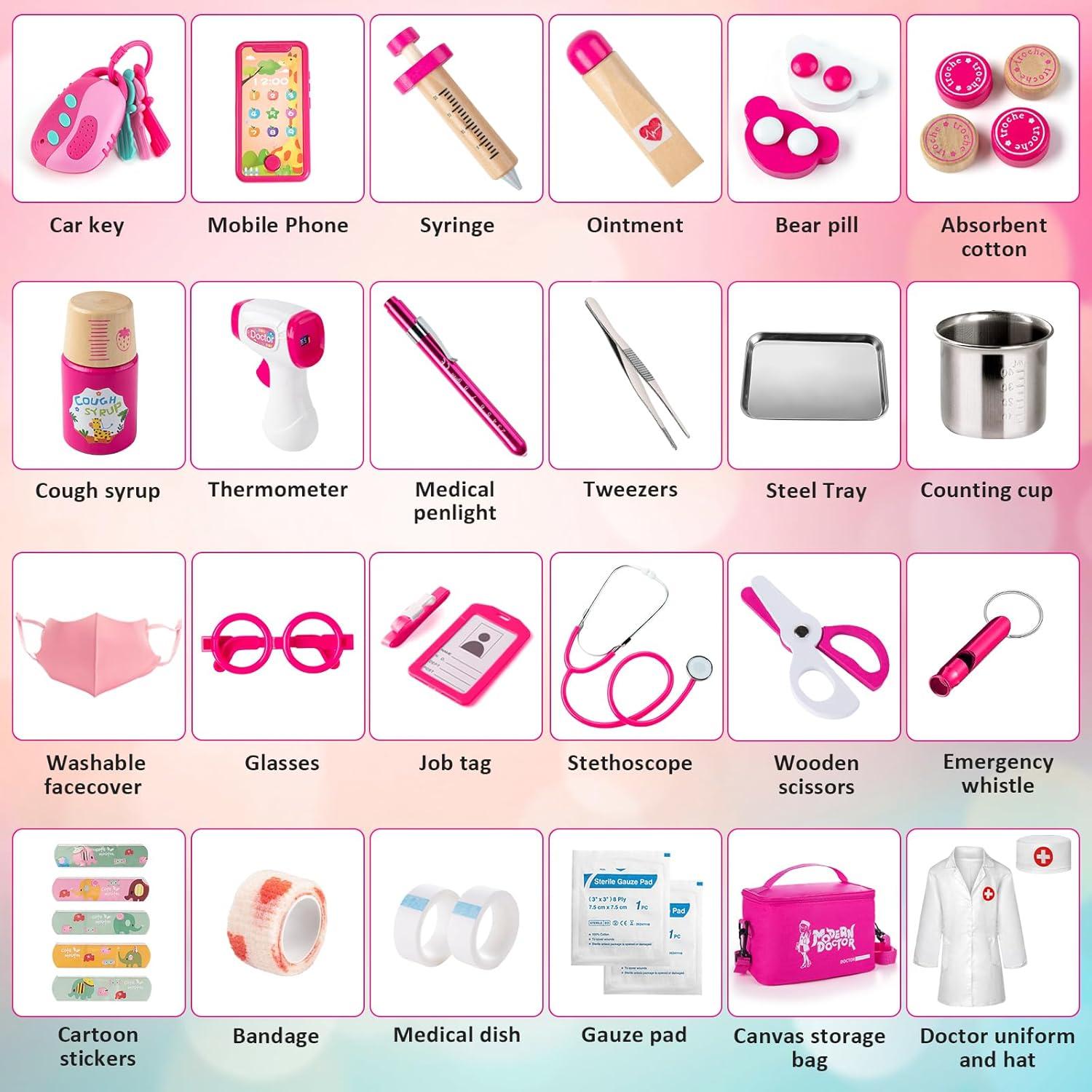 Juego de Doctor para Niñas Sundaymot - 34 Piezas con Estetoscopio