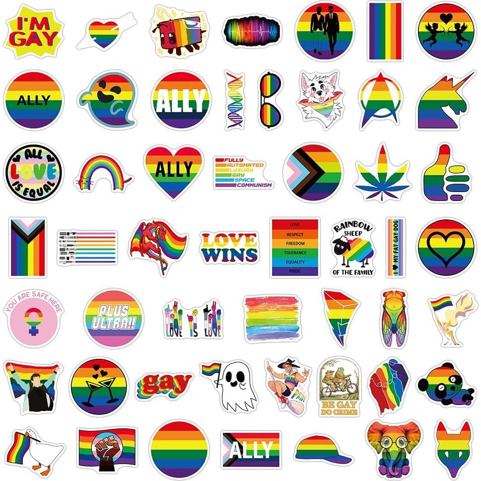 103 Calcomanías de Orgullo LGBTQ+ Ohhaha - Impermeables
