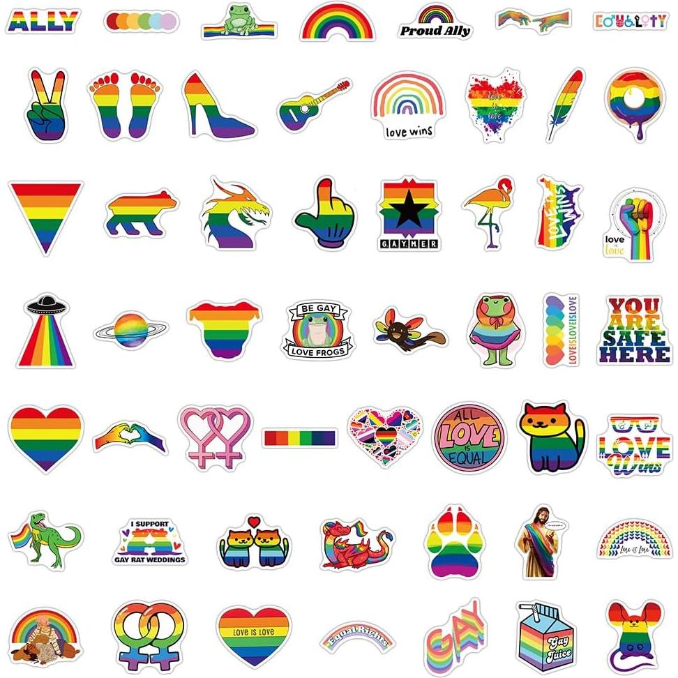 103 Calcomanías de Orgullo LGBTQ+ Ohhaha - Impermeables