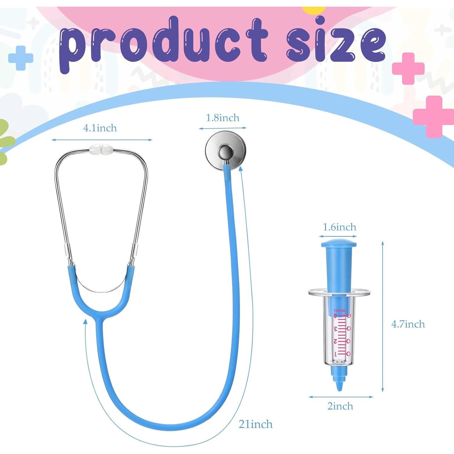 Set de Juguetes de Doctor Gemscream - 4 Piezas Estetoscopio y Jeringa