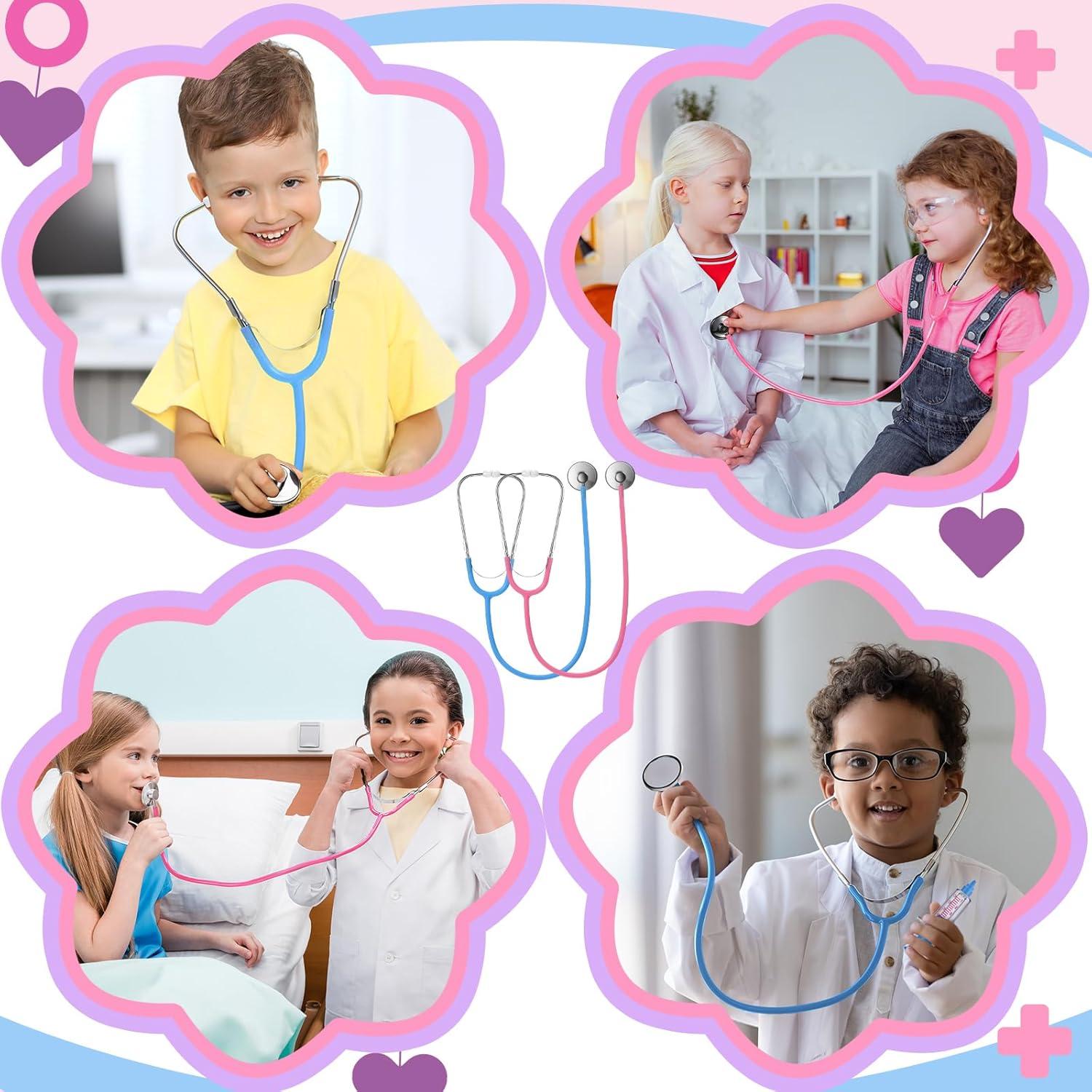 Set de Juguetes de Doctor Gemscream - 4 Piezas Estetoscopio y Jeringa