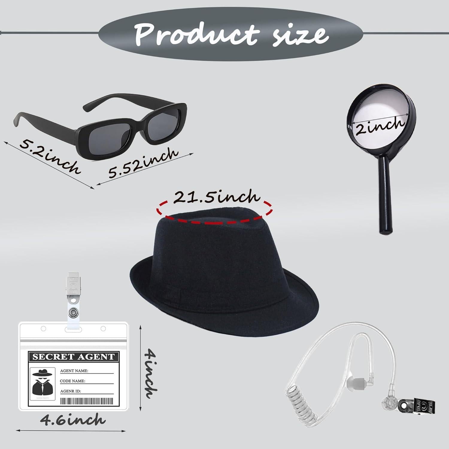 Disfraz de Detective WETEPUXI 5 Piezas para Niños