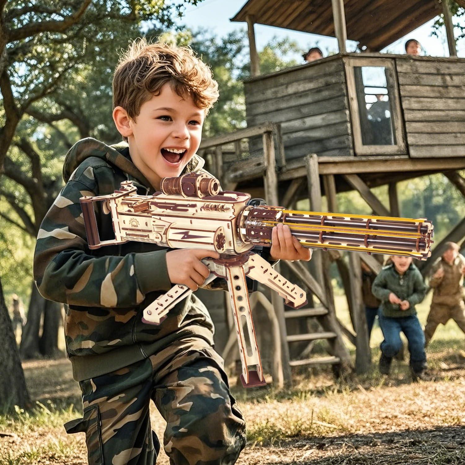 Rompecabezas de Madera 3D VATOS Fusil de Máquina AMY43 344 Piezas