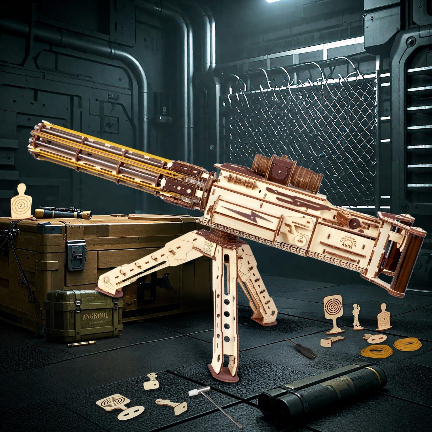 Rompecabezas de Madera 3D VATOS Fusil de Máquina AMY43 344 Piezas