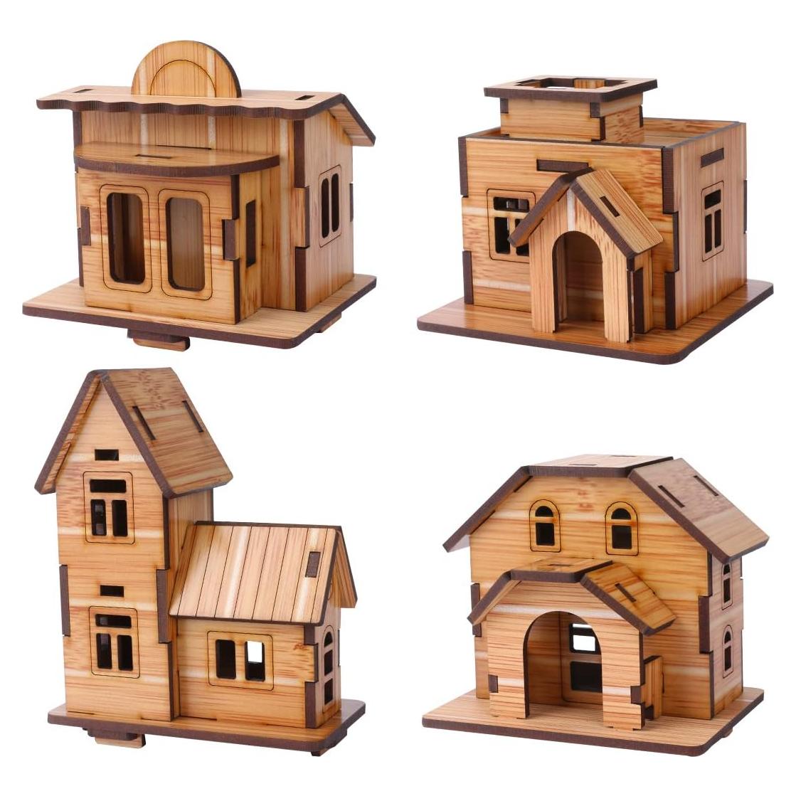 Rompecabezas 3D de Madera ZOSEN - Mini Casa DIY 11 a 19 Piezas