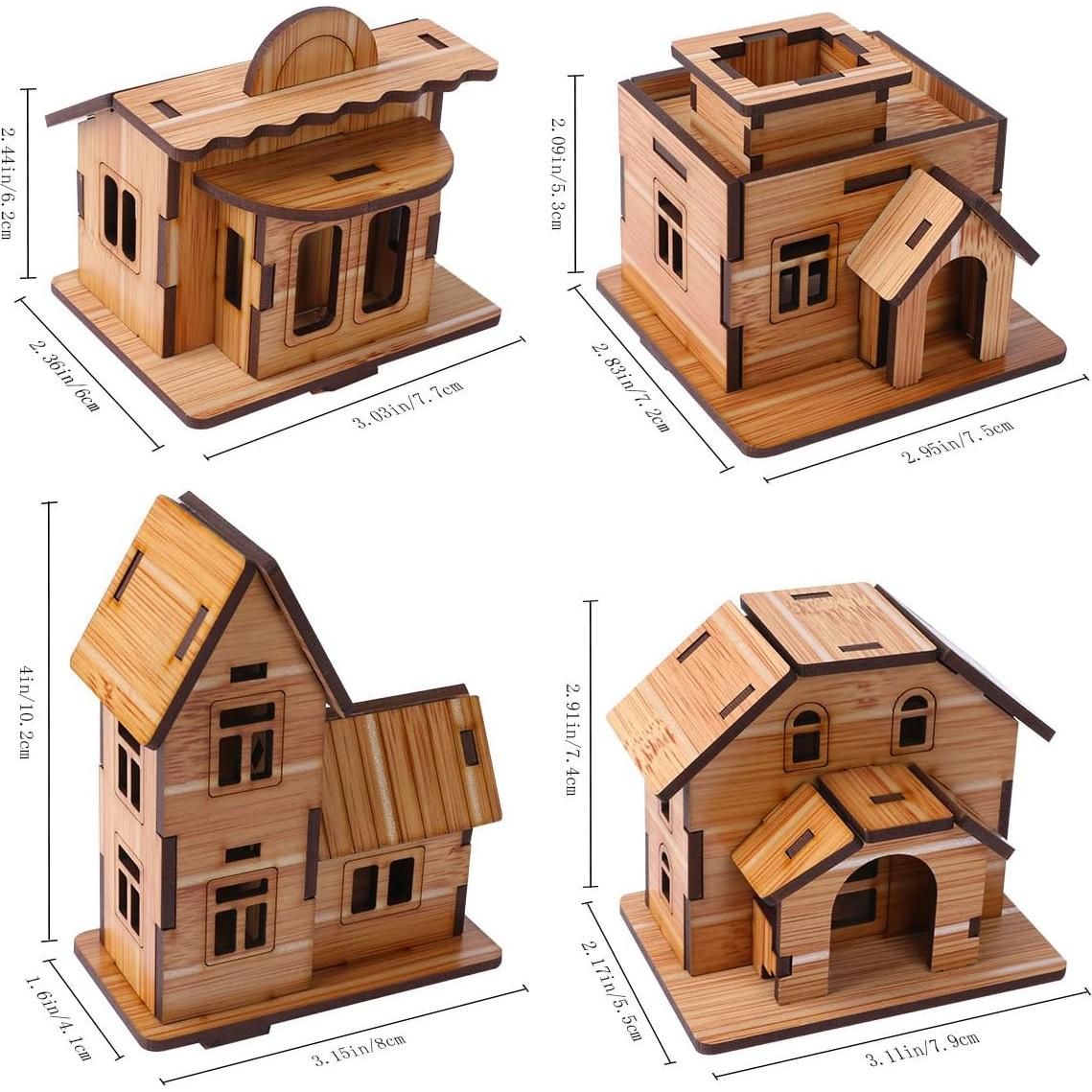Rompecabezas 3D de Madera ZOSEN - Mini Casa DIY 11 a 19 Piezas