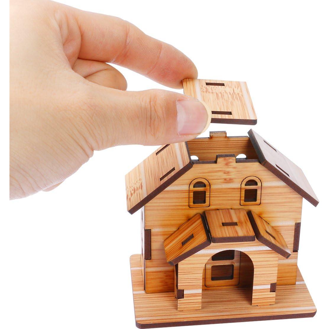 Rompecabezas 3D de Madera ZOSEN - Mini Casa DIY 11 a 19 Piezas