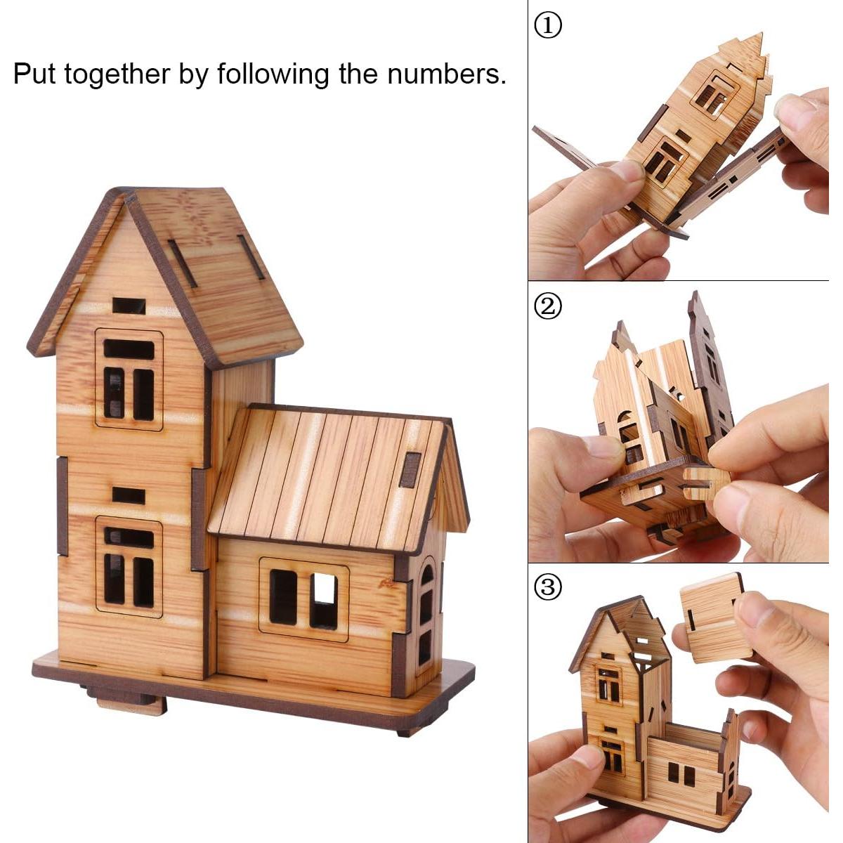 Rompecabezas 3D de Madera ZOSEN - Mini Casa DIY 11 a 19 Piezas