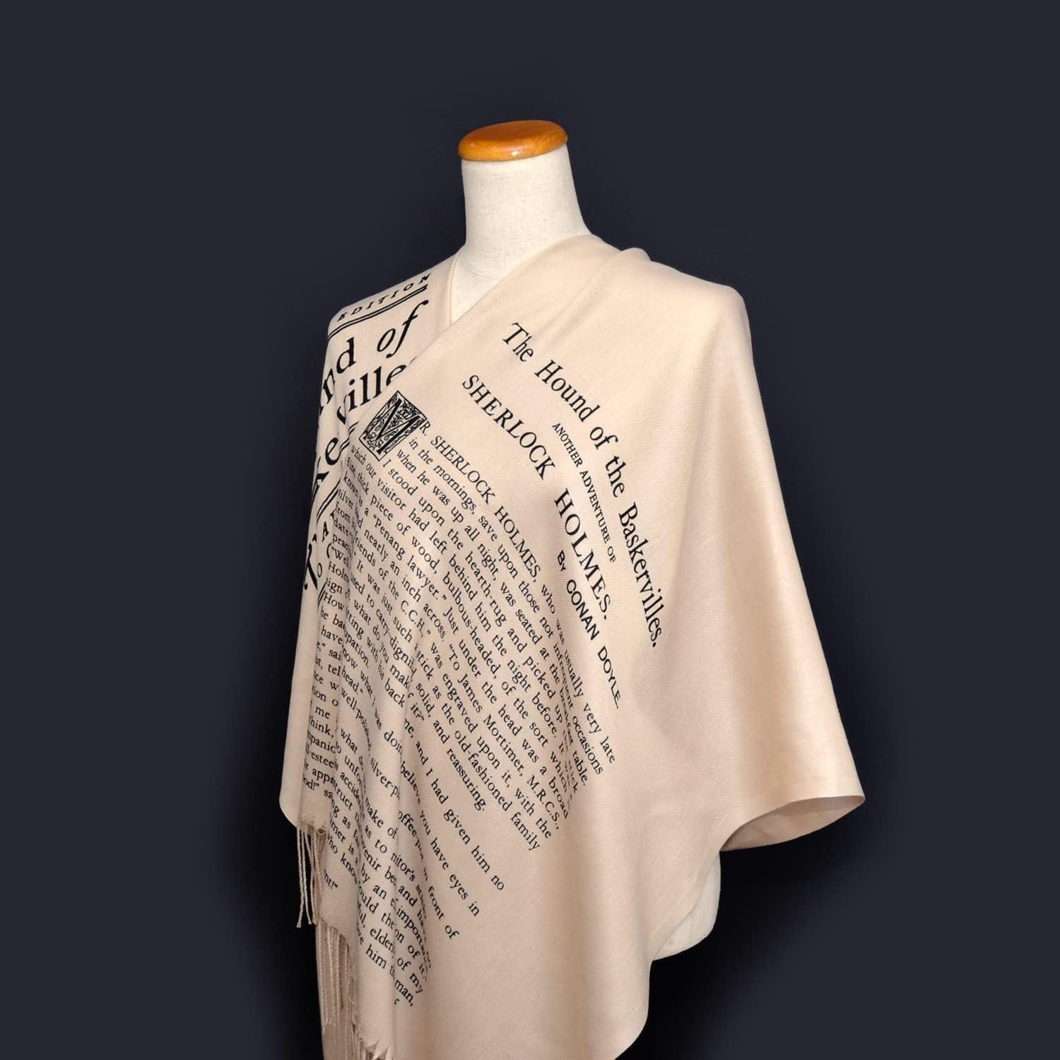 Bufanda Chal Envoltura Sherlock Holmes Beige 182.88x66.04 cm