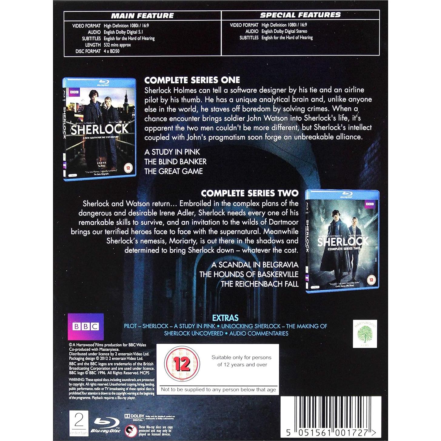 Sherlock - Temporadas 1-2 Blu-ray 4 Discos Región Libre