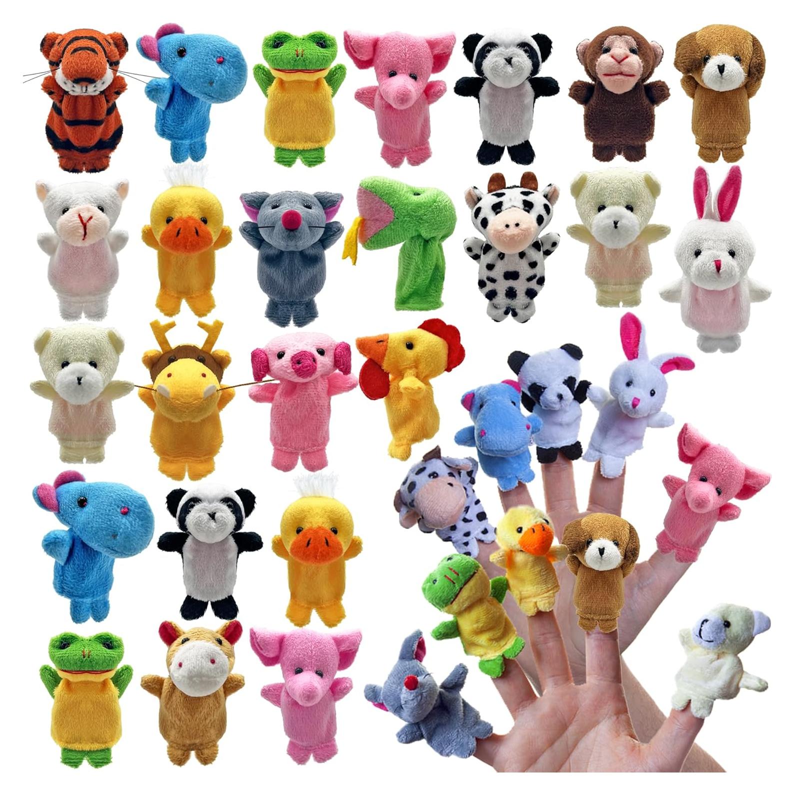 Juego de 24 Marionetas de Dedo XIPEGPA Animales Peluche