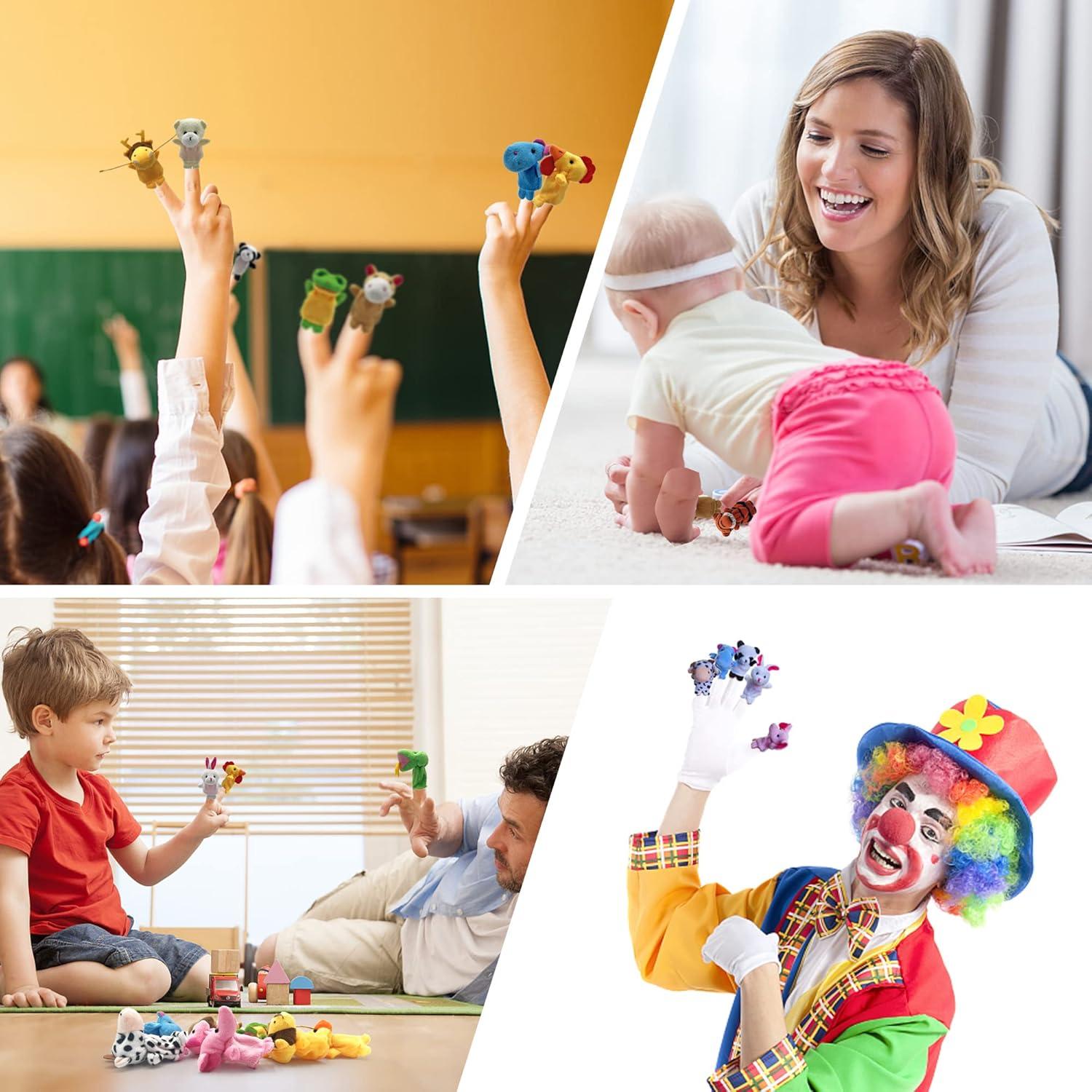 Juego de 24 Marionetas de Dedo XIPEGPA Animales Peluche