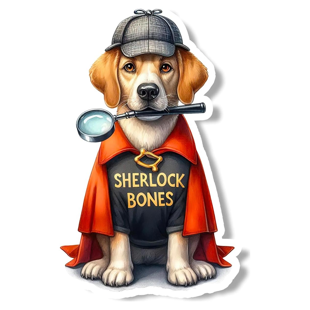 Imán de Vinilo Impermeable Sherlock Bones para Refrigerador 7.62cm