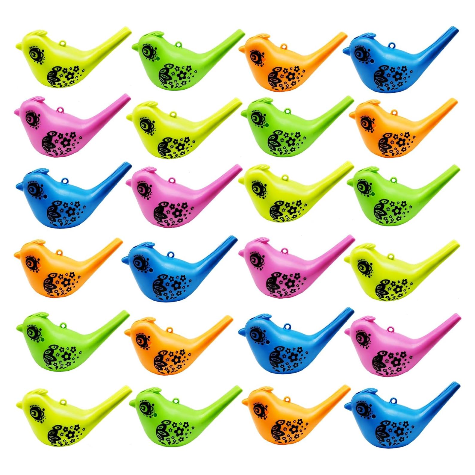 24 Silbatos de Agua en Forma de Ave para Niños - Juguete Musical