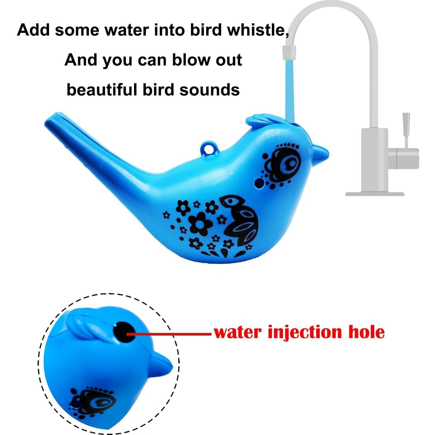 24 Silbatos de Agua en Forma de Ave para Niños - Juguete Musical