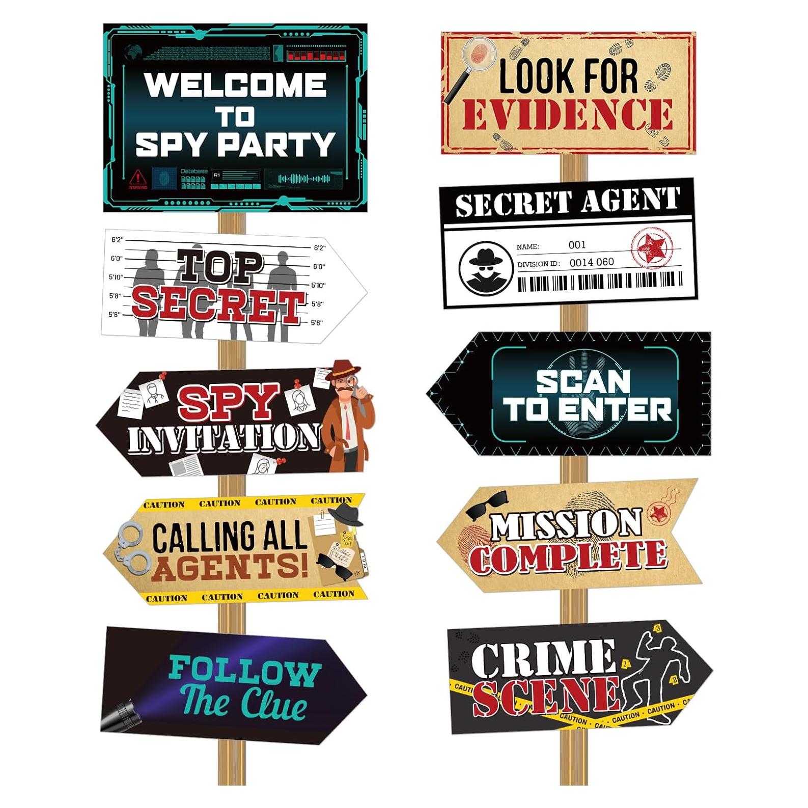 Decoraciones de Fiesta de Cumpleaños Espía Gueevin - 20 Piezas