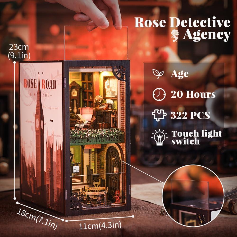 Kit de Nook de Libros DIY Cutefun - Agencia de Detectives Rosa