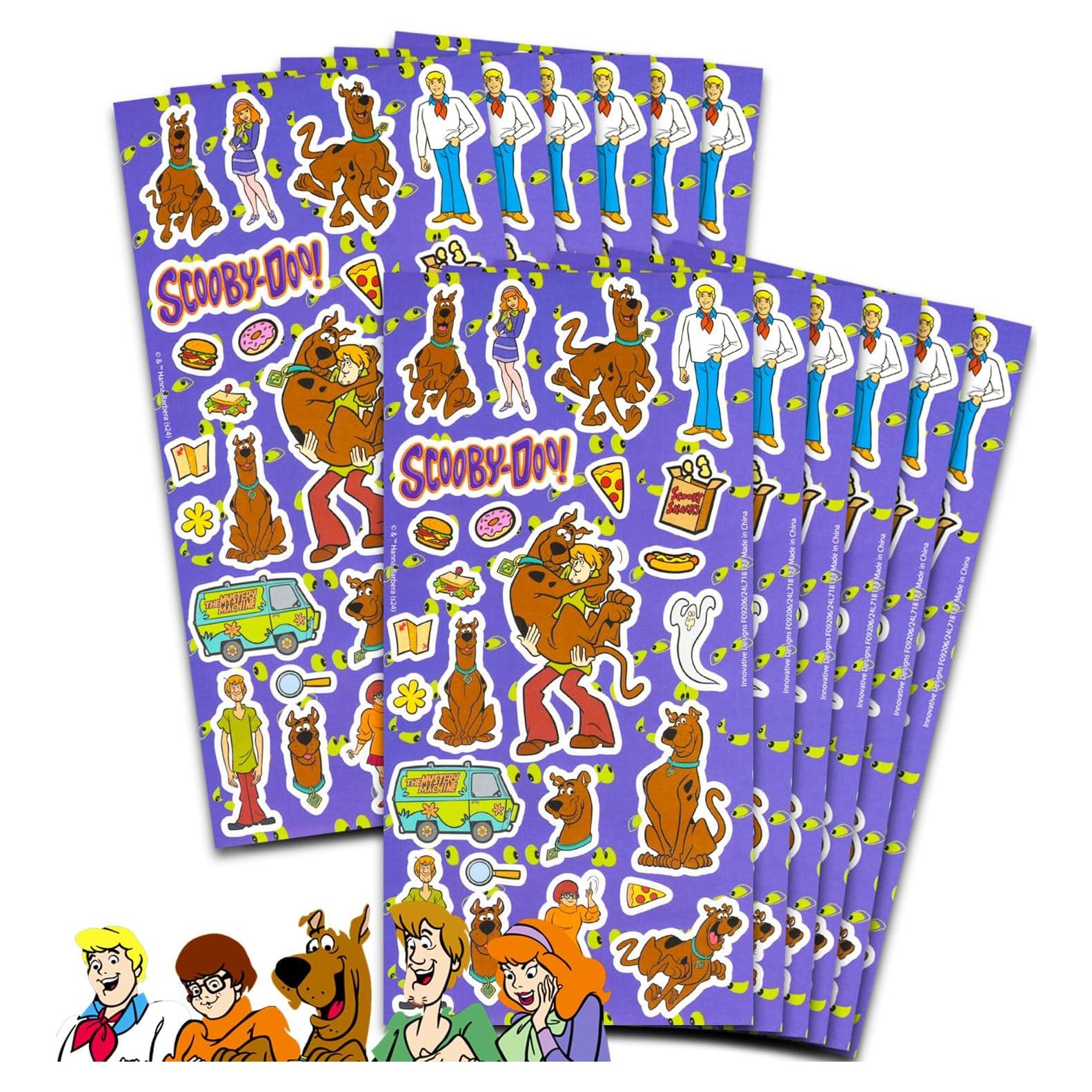 Pegatinas Scooby Doo - 12 Hojas para Fiesta de Cumpleaños