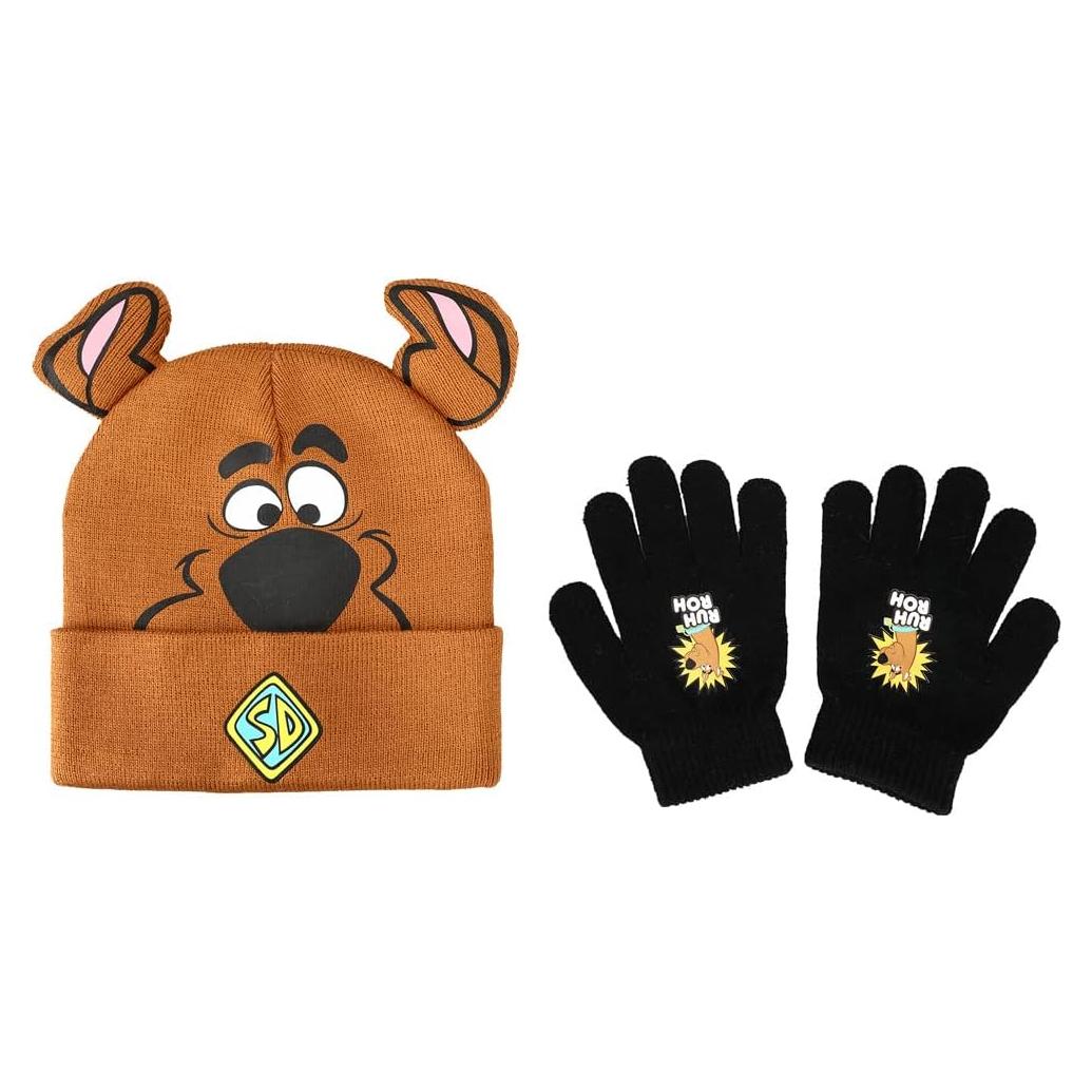 Gorro de Invierno Scooby Doo con Guantes para Niños Multicolor