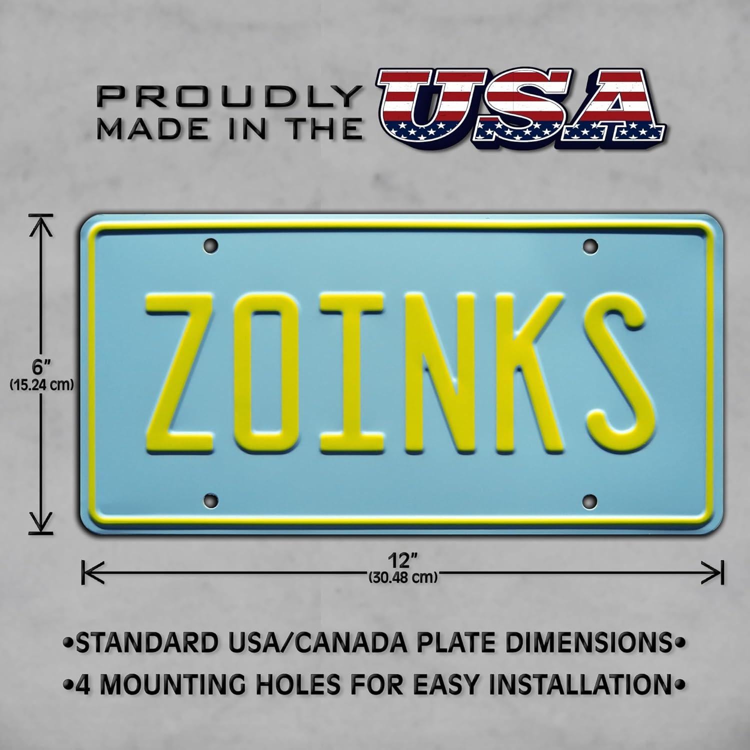 Placa de Licencia Metálica Scooby Doo ZOINKS Celebrity Machines