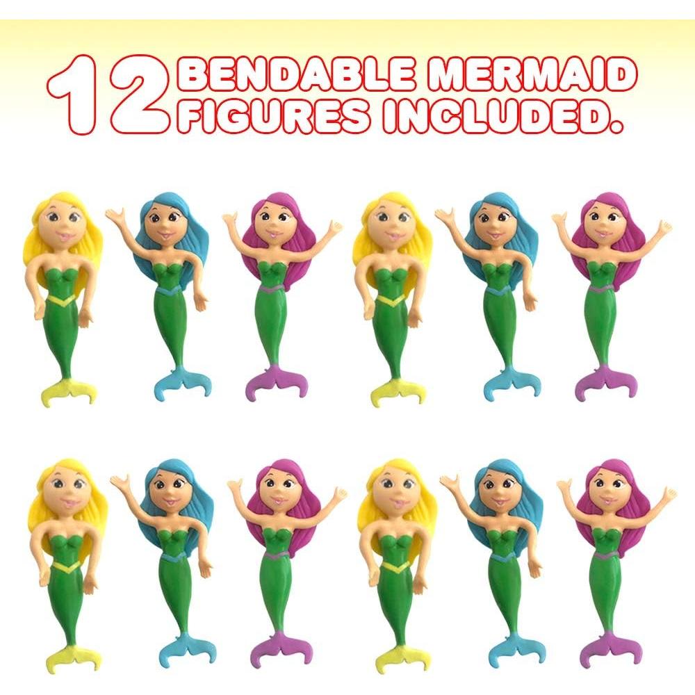 Set de 12 Figuras de Sirena Flexibles ArtCreativity 10.16 cm