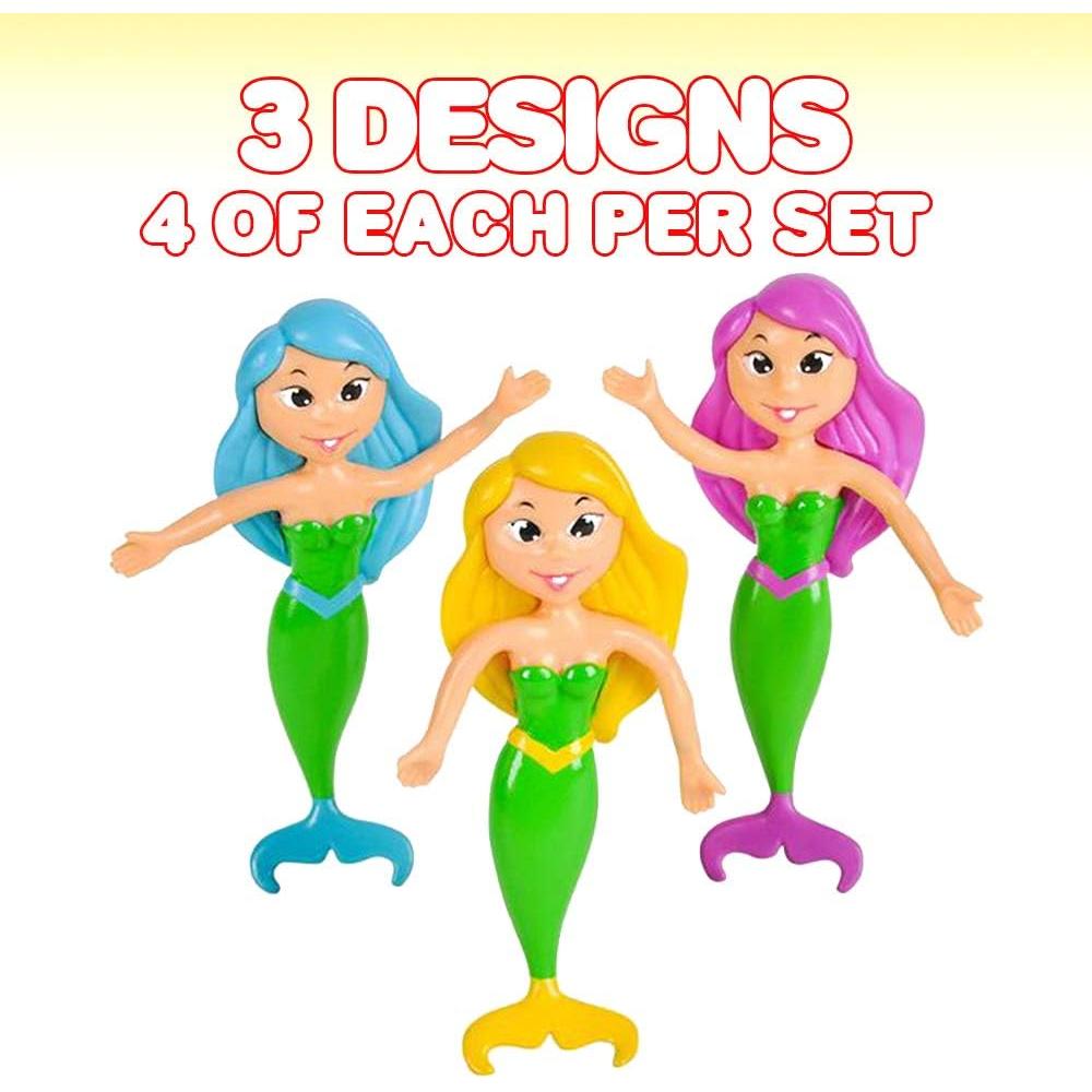 Set de 12 Figuras de Sirena Flexibles ArtCreativity 10.16 cm