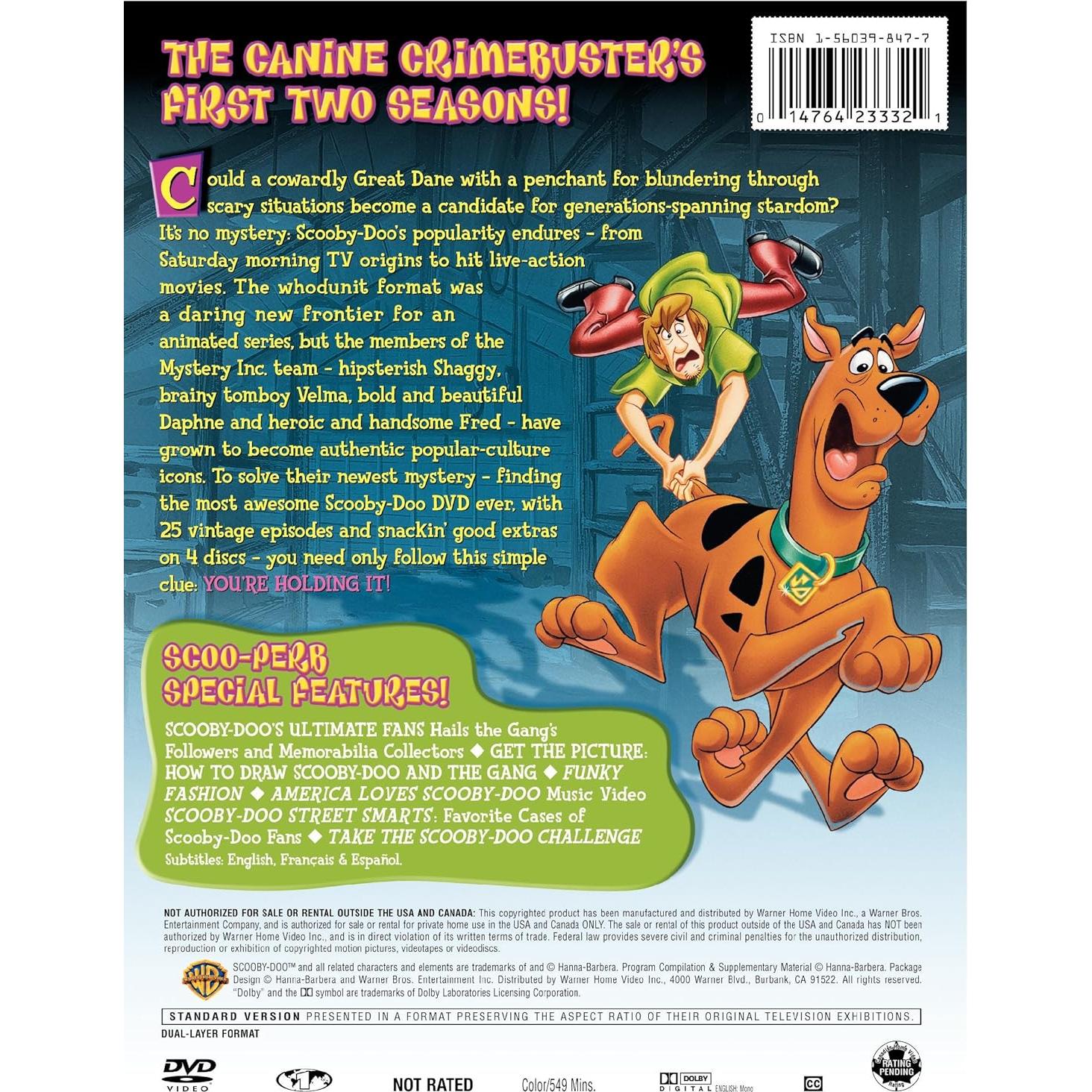 Scooby-Doo DVD Temporadas 1 y 2 Warner Bros 25 Episodios