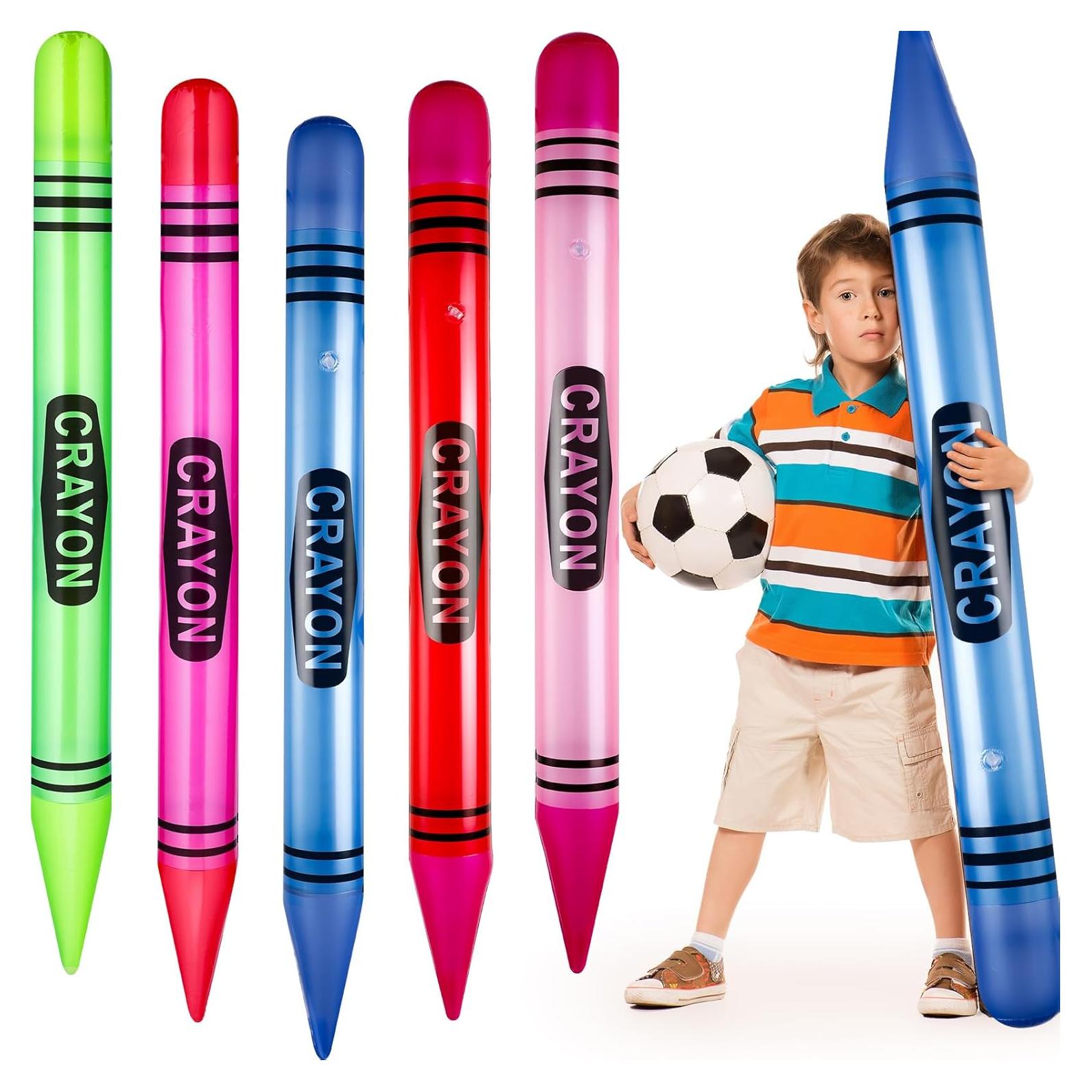 5 Crayones Inflables Gigantes Glimin 109 cm Neón Fiesta
