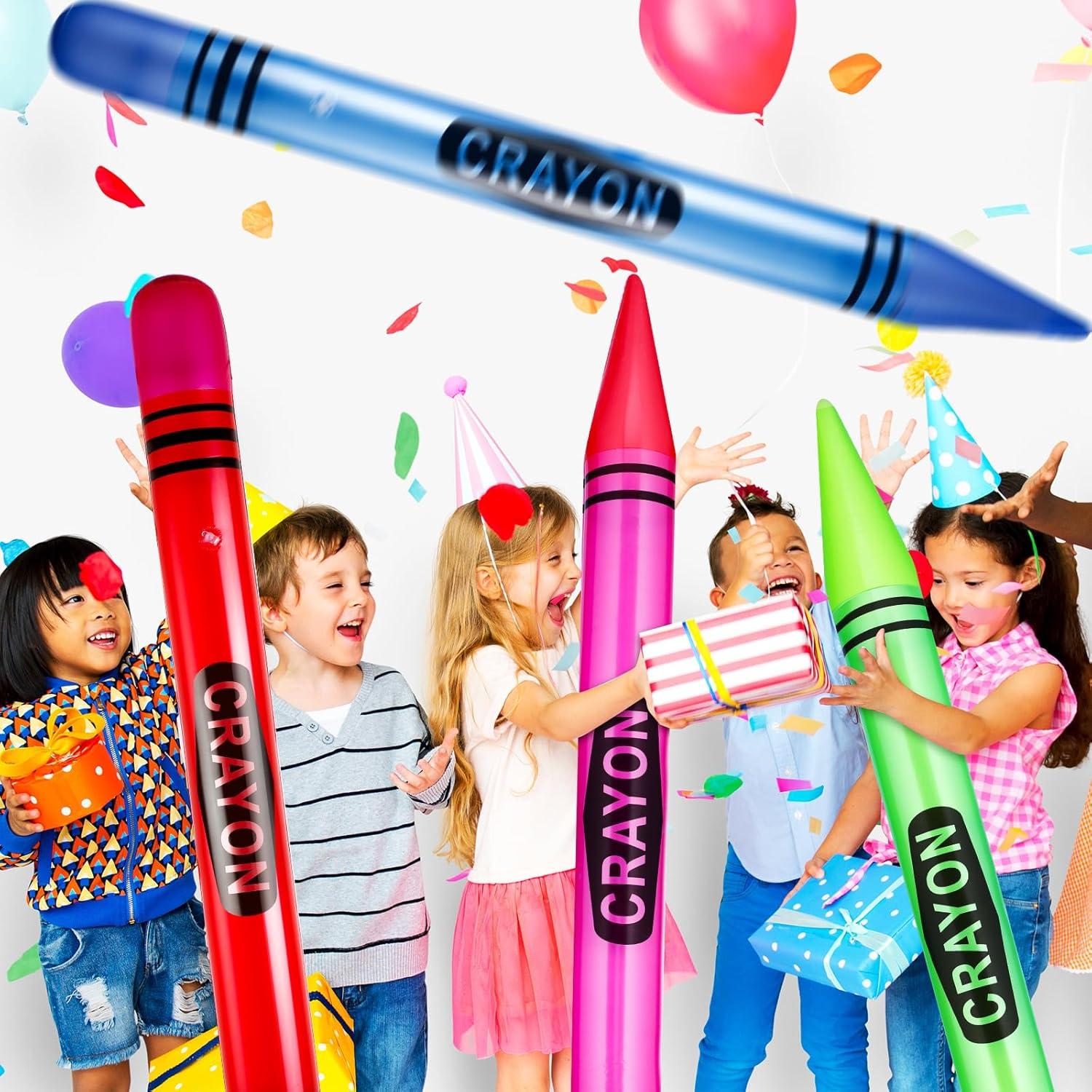 5 Crayones Inflables Gigantes Glimin 109 cm Neón Fiesta