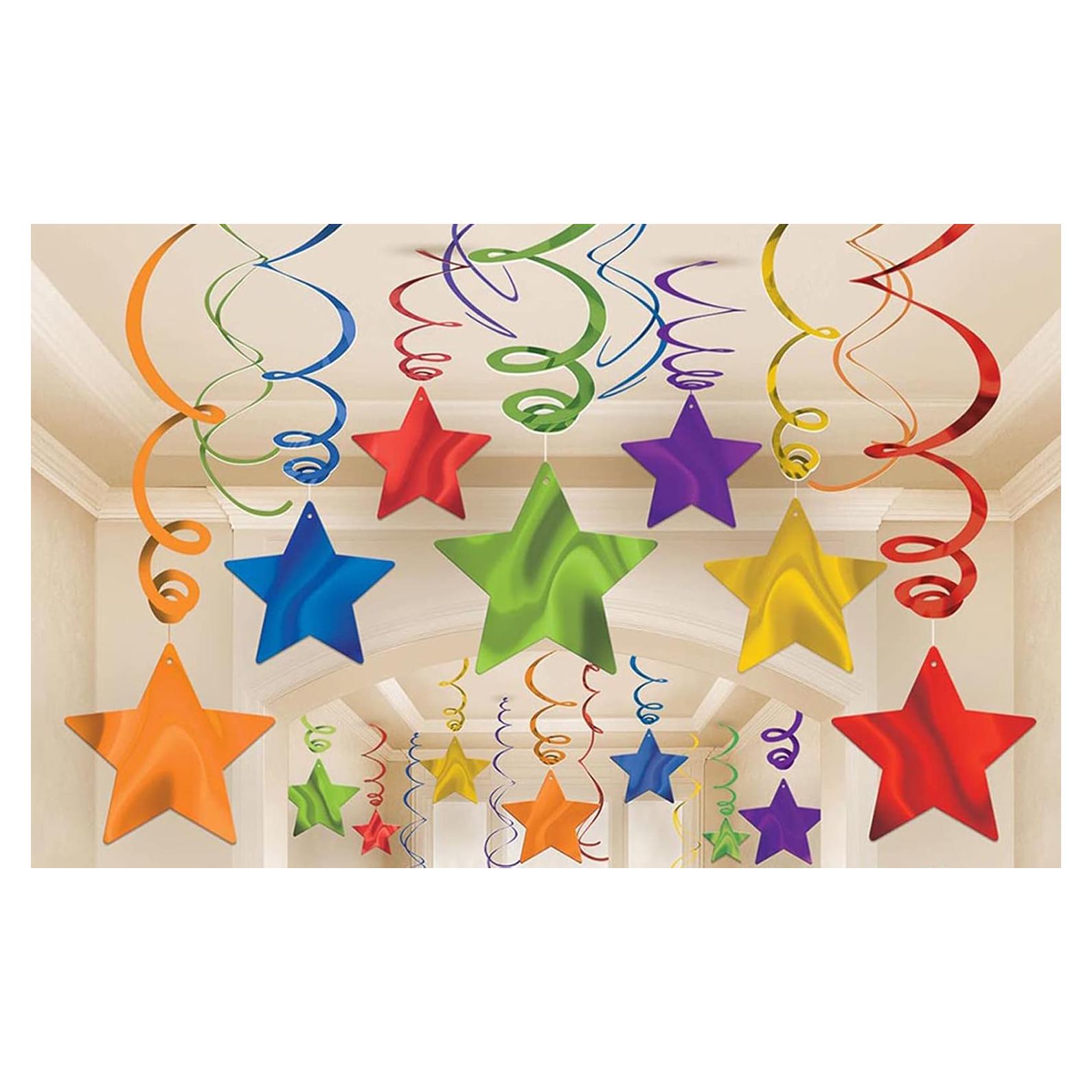 Decoraciones de Remolino de Fiesta Arcoíris AimtoHome - 36 Piezas