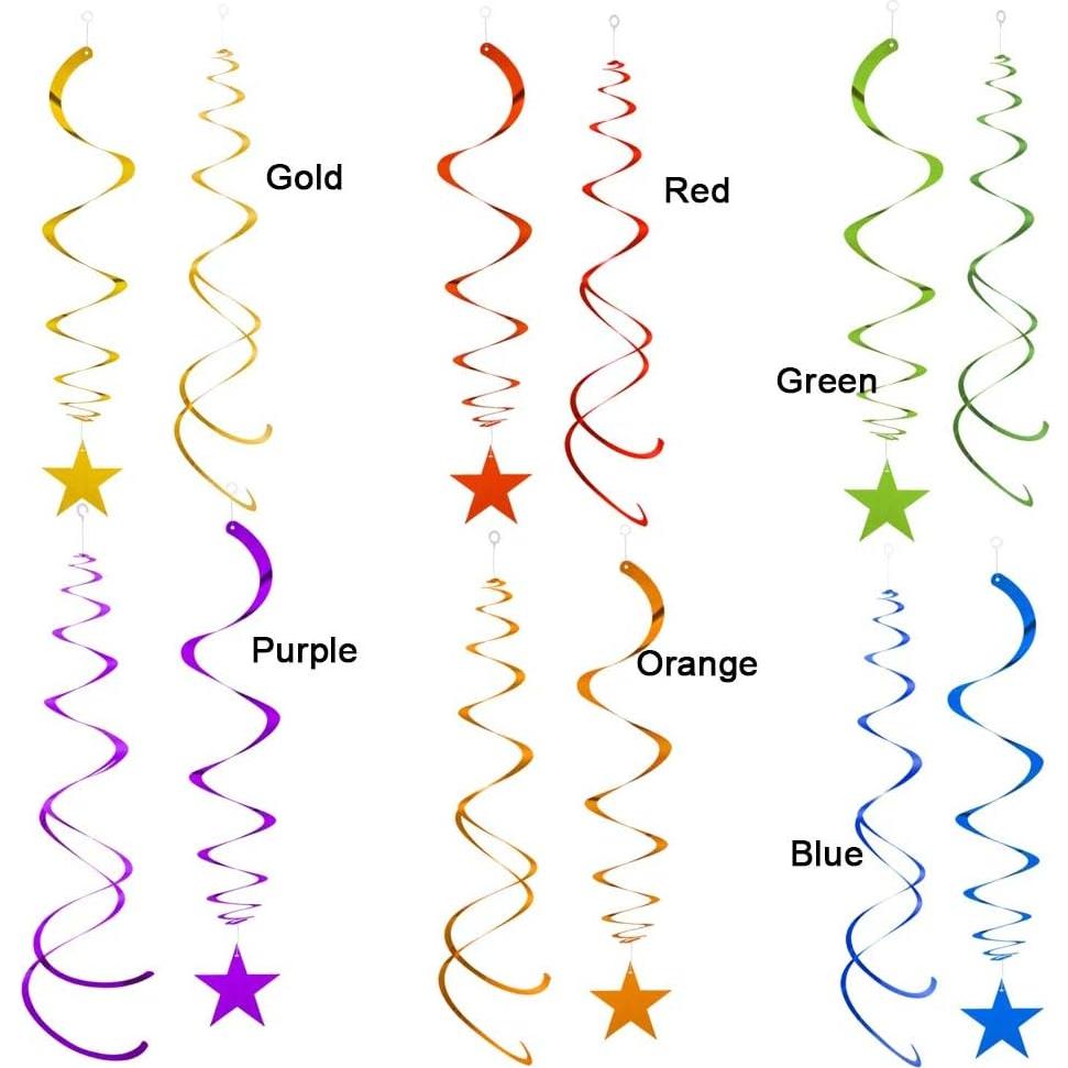 Decoraciones de Remolino de Fiesta Arcoíris AimtoHome - 36 Piezas