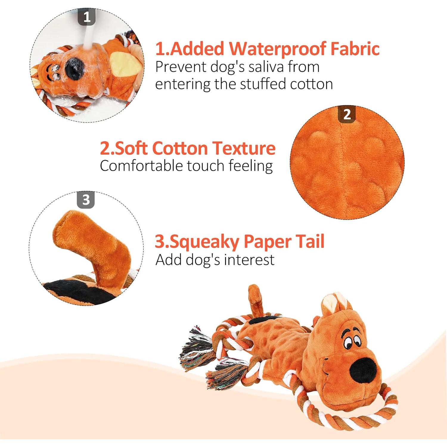 Juguete de Tirar de Peluche para Perros IOKHEIRA 40cm Marrón