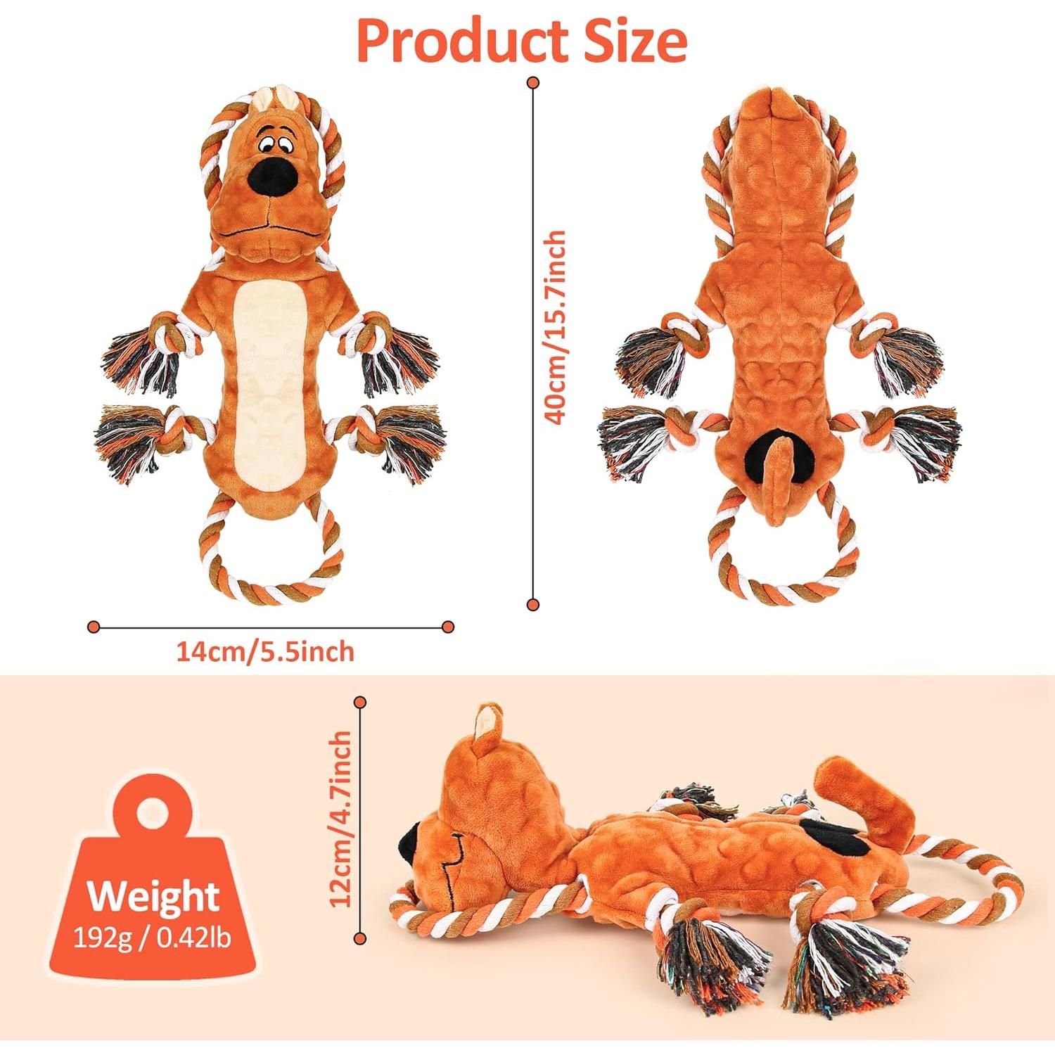 Juguete de Tirar de Peluche para Perros IOKHEIRA 40cm Marrón