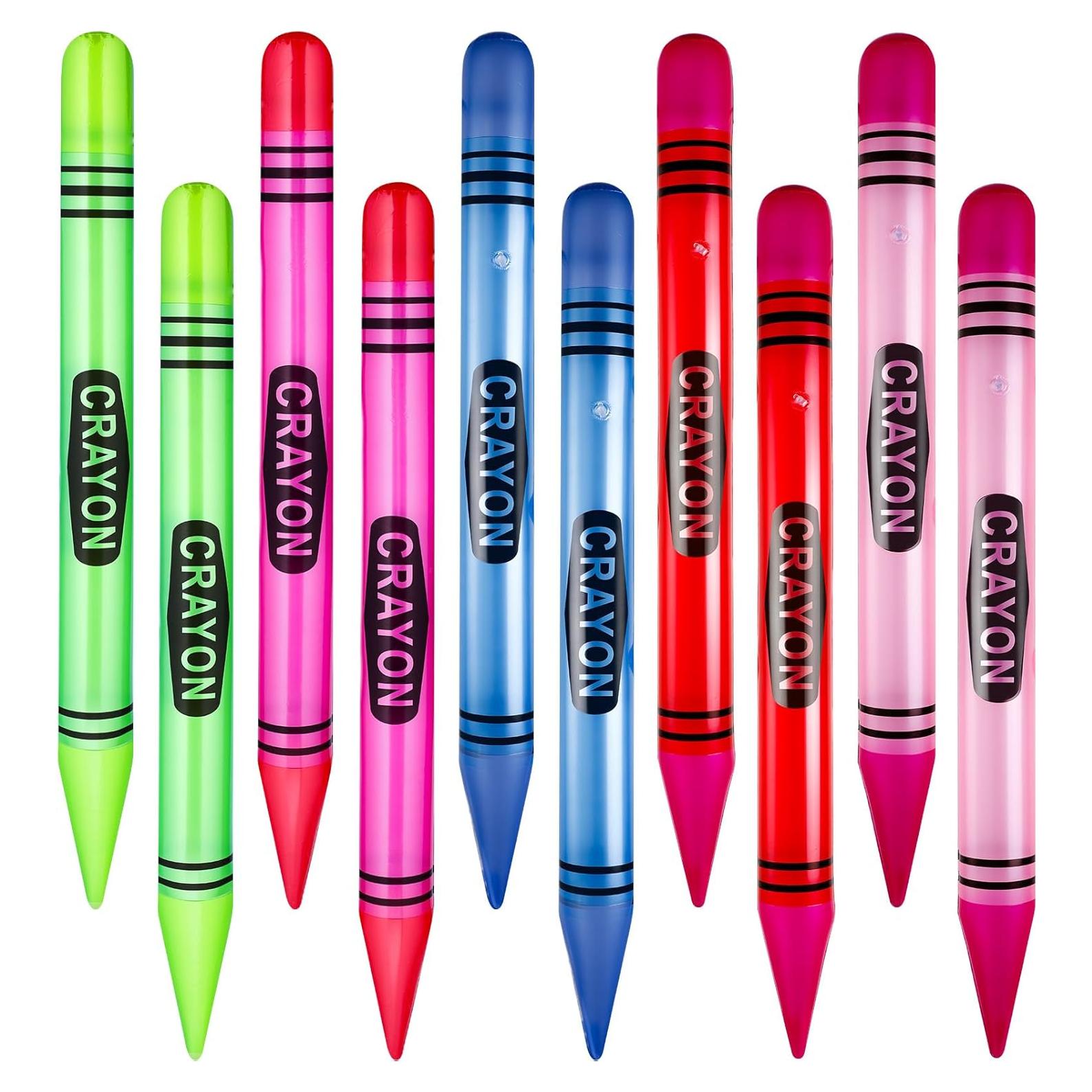 10 Crayones Inflables Gigantes Glimin 109 cm Fiesta Neón