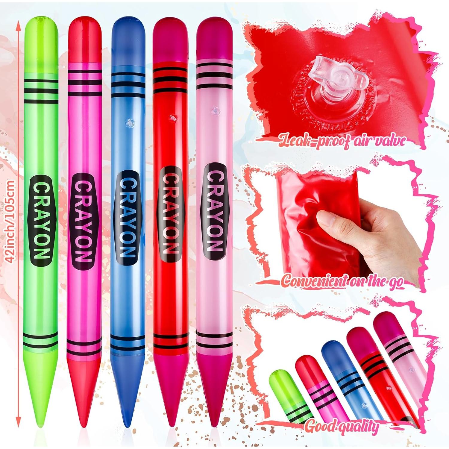 15 Crayones Inflables Gigantes Glimin 109 cm Fiesta Neón