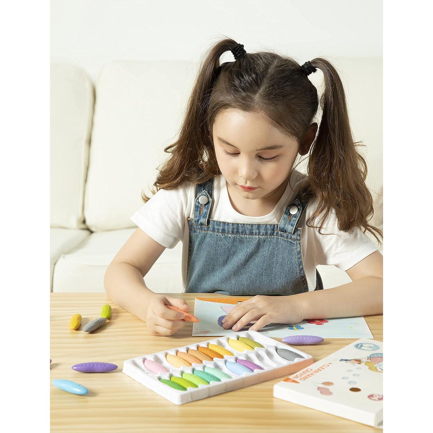 Crayones YPLUS de Cacahuate 12 Colores Pastel Lavables