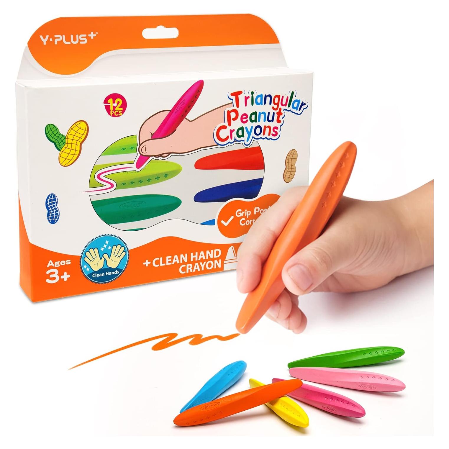 Crayones Triangulares YPLUS 12 Colores No Tóxicos