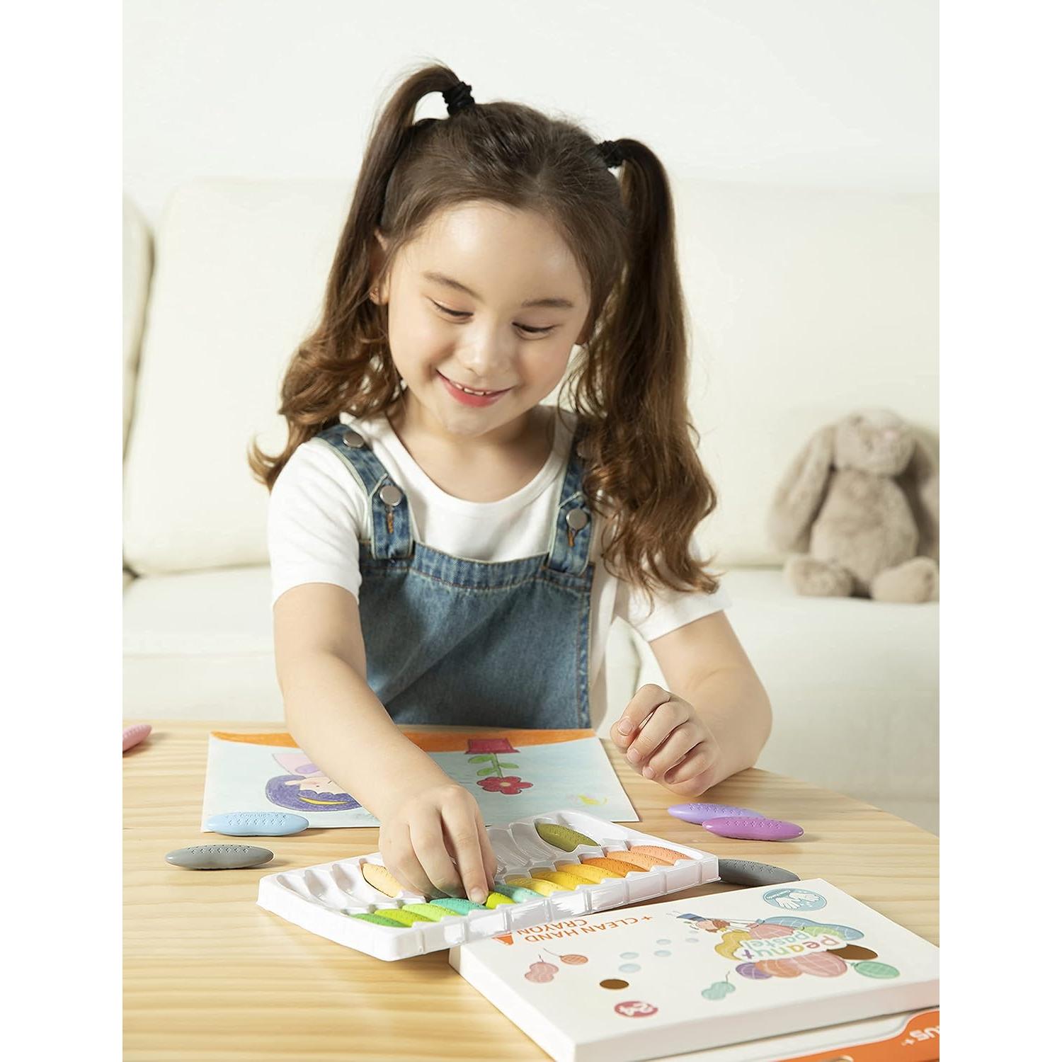 Crayones YPLUS de Cacahuete 24 Colores Pastel No Tóxicos